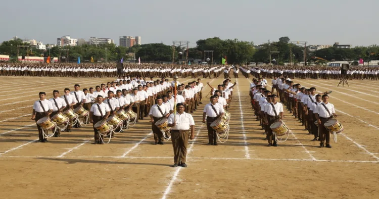 RSS Swayamsevaks on the occasion of 100 years of centenary celebrations of Sangh in Nagpur