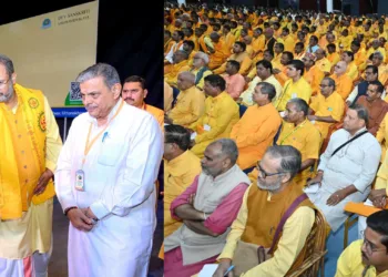 Traditional lam lighting at Dev Sanskriti University, Haridwar, that organized a one-day National Conference on “Role of Media in Nation Building”