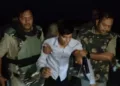 The accused Imran in police custody after an encounter
