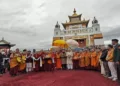 J&K LG Manoj Sinha with the holy relics of Bhagwan Buddha