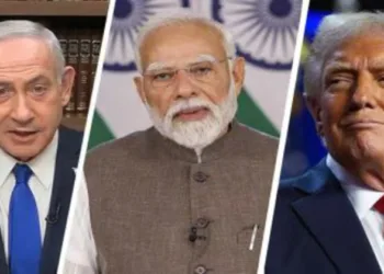 (from left to right): Israel Prime Minister Benjamin Netanyahu, Prime Minister Narendra Modi and US President Donald Trump