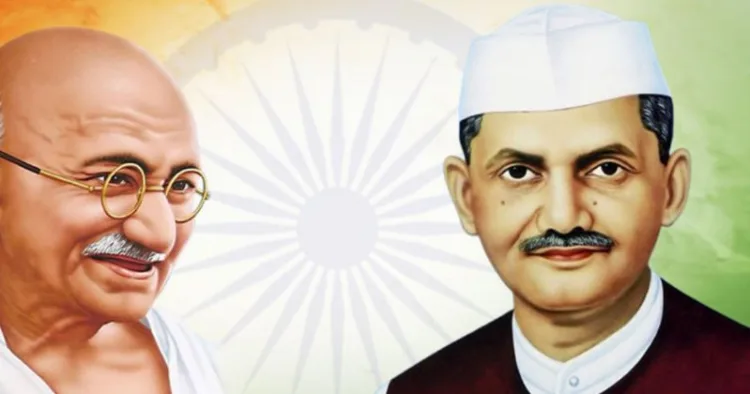 (Left) Mahatma Gandhi (Right) Former PM Lal Bahadur Shastri