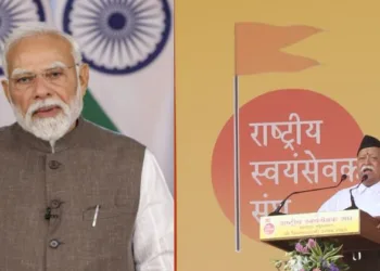 (Left) PM Narendra Modi (Right) RSS Sarsanghchalak Dr Mohan Bhagwat