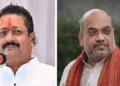 (Left) MLA B P Yatnal (Right) Union Home Minister Amit Shah