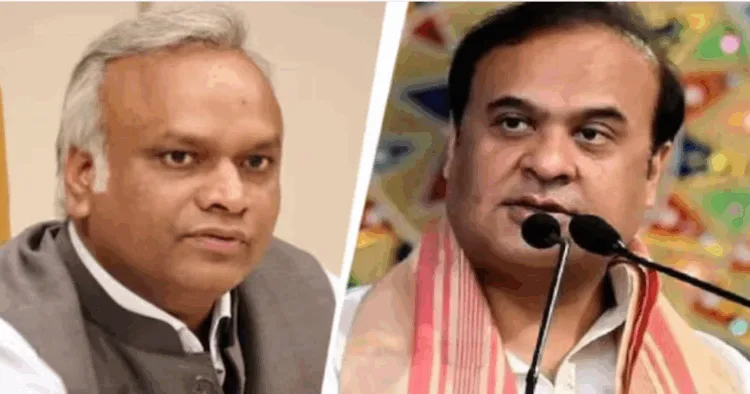 (Left) Congress leader Priyank Kharge (Right) Assam CM Himanta Biswa Sarma