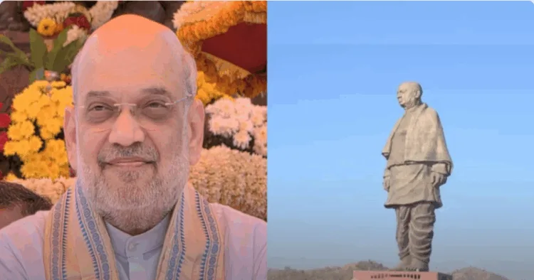 (Left) Union Home Minister Amit Shah
(Right) Sardar Patel's Statue of Unity