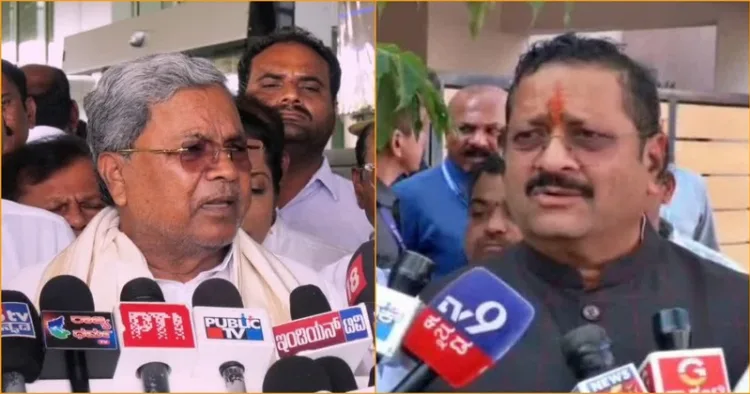 (Left) Chief Minister Siddaramaiah (Right) BJP Leader Yatnal
