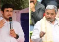 BJP MP Tejasvi Surya and Chief Minister of Karnataka Siddaramaiah