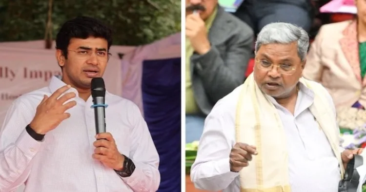 BJP MP Tejasvi Surya and Chief Minister of Karnataka Siddaramaiah