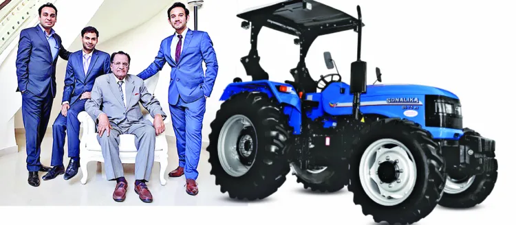 LD Mittal with his grandsons (from left) Raman, Rahul and Sushant Mittal