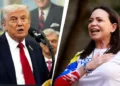 US President Donald Trump and Noble Peace Prize winner Venezuelan activist Maria Corina Machado