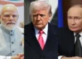 (From Left to Right) PM Narendra Modi, US President Donald Trump, Russian President Vladimir Putin