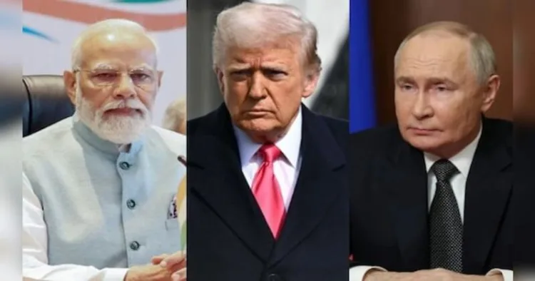 (From Left to Right) PM Narendra Modi, US President Donald Trump, Russian President Vladimir Putin