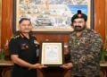Mohanlal with Chief of the Army Staff, General Upendra Dwivedi