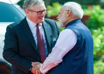 British Prime Minister Keir Starmer with Prime Minister Narendra Modi