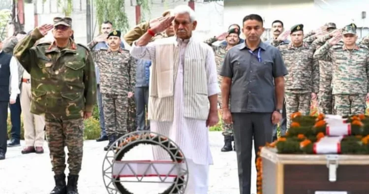 Lt Governor Manoj Sinha pays tribute to bravehearts in Kokernag operation