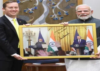 Prime Minister Narendra Modi with US Ambassador-designate Sergio Gor