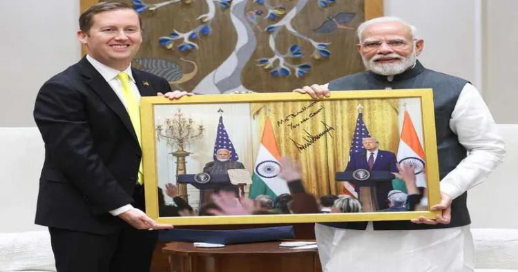 Prime Minister Narendra Modi with US Ambassador-designate Sergio Gor