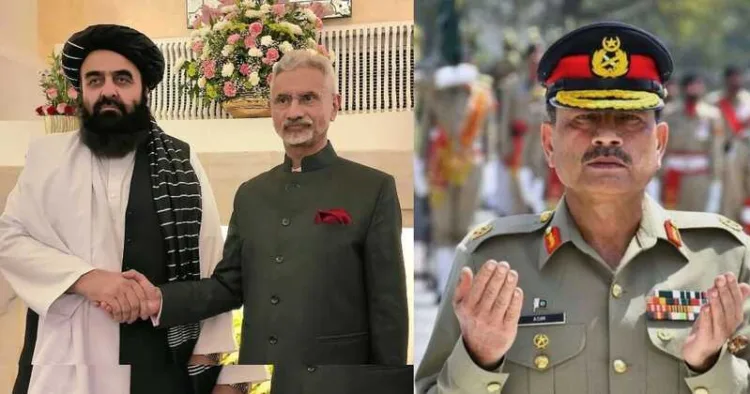 Afghan Foreign Minister Amir Khan Muttaki, India’s FM S. Jaishankar (Left) and Pakistan’s Gen. Asim Munir (Right)