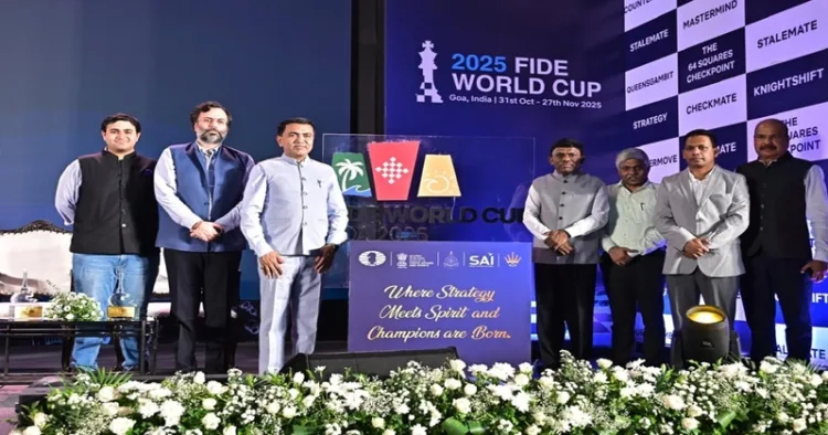 Goa Chief Minister Dr Pramod Sawant launched the official logo and anthem of the FIDE Chess World Cup 2025