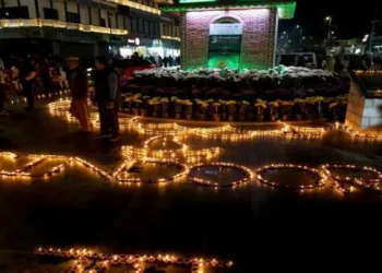 25,000 diyas light up Srinagar’s iconic Clock Tower in a stunning tribute to Operation Sindoor