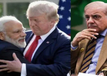 India's Prime Minister Narendra Modi, US President Donald Trump and Pakistan's Prime Minister Shehbaz Sharif