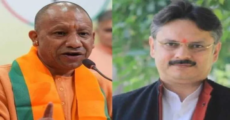 UP Chief Minister Yogi Adityanath (Left) and BJP MLA Rajeshwar Singh (Right)