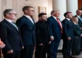 President Volodymyr Zelensky of Ukraine and other European leaders with US President Donald Trump at the White House