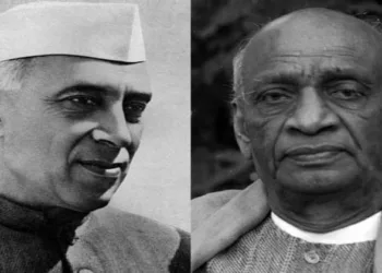Jawaharlal Nehru (Left) and Sardar Vallabhbhai Patel (Right)