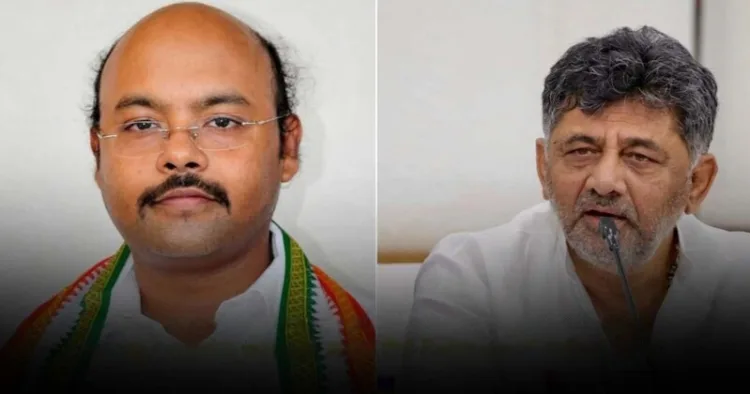 (Left) Dr. Yathindra Siddaramaiah (Right) Karnataka Deputy CM DK Shivkumar