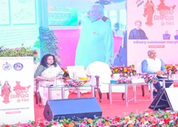 Odisha Chief Minister Mohan Charan Majhi at the state-level celebration marking the 150th anniversary of Vande Mataram