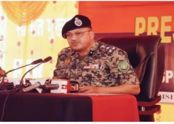 BSF Inspector General (Frontier – Special Operations) Shiv Aadhar Shrivastava during a press conference in Bhubaneswar