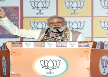 New Delhi, Nov 14 (ANI): Prime Minister Narendra Modi addresses at BJP Headquarters after the National Democratic Alliance (NDA) wins the Bihar assembly election 2025, in New Delhi on Friday. (ANI Photo/Amit)