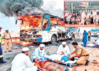 A catastrophic bus–tanker collision near Madinah early Monday claimed the lives of at least 45 Indian Umrah pilgrims
