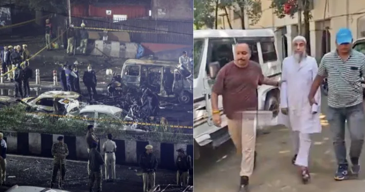 (Left) Site of the blast (Right) Retired school teacher Nazrul Islam arrested