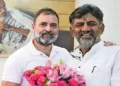 (Left) Rahul Gandhi (Right) Karnataka Deputy CM DK Shiva Kumar
