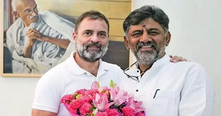 (Left) Rahul Gandhi (Right) Karnataka Deputy CM DK Shiva Kumar