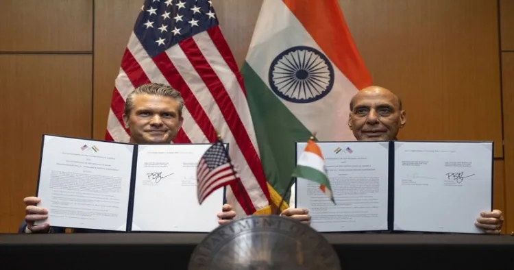 US Defence Secretary Pete Hegseth and Defence Minister Rajnath Singh