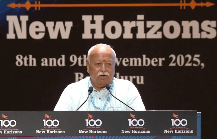 RSS Sarsanghchalak Dr Mohan Bhagwat speaking at lecture series of “100 Years of Sangh Journey: New Horizons” in Bengaluru