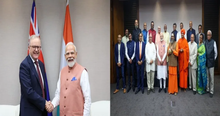 (Left to Right): Prime Minister Narendra Modi meets Australian PM Anthony Albanese and PM Modi holds discussions with the Indian community in South Africa