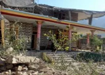 A house in Afghanistan damaged due to the airstrikes of Afghanistan