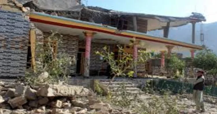 A house in Afghanistan damaged due to the airstrikes of Afghanistan