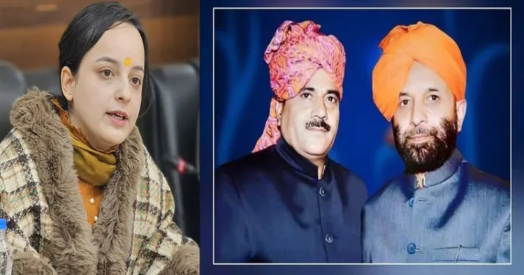 (Left) BJP MLA Shagun Parihar (Right) Parihar Brothers who were gunned down by the terrorists