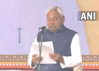 Nitish Kumar taking oath as Chief Minister of Bihar, Image- ANI
