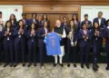 PM Modi meets the Women’s World Cup champions at his residence
