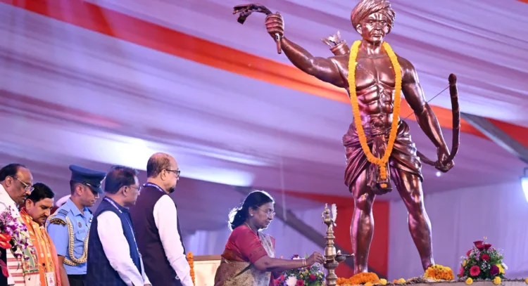 President of India Droupadi Murmu at Janjatiya Gaurav Divas event at Ambikapur of Chhattisgarh, Image courtesy PIB