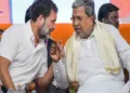 (Left) Congress Leader Rahul Gandhi (Right) Karnataka CM Siddaramaiah