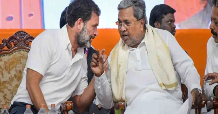 (Left) Congress Leader Rahul Gandhi (Right) Karnataka CM Siddaramaiah