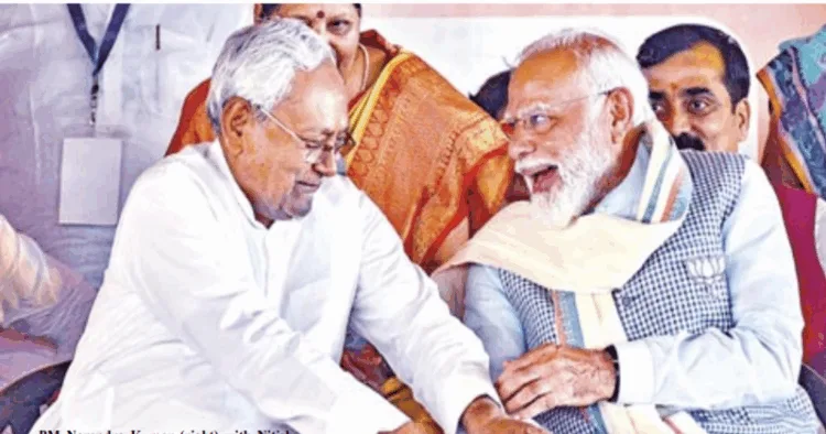 (Left) Nitish Kumar (Right) PM Narendra Modi