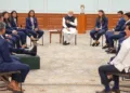 PM Narendra Modi with the Indian Women Cricket team